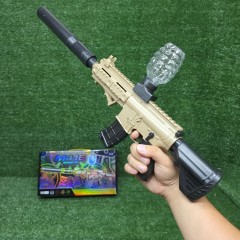 Автомат на орбізах M416 Water Attack на акумуляторі (піщаний/бежевий), дитячий гідрогелевий бластер з глушником (36) гуртом