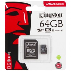 Карта памяти Kingston MicroSDHC 64GB Class 10 UHS-I с SD адаптером (45MB/s), флешка для видеорегистратора, телефона, камеры (1000) оптом