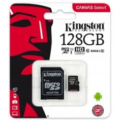 Карта памяти Kingston MicroSDHC 128 GB Class 10 UHS-I с SD адаптером (45MB/s), флешка для видеорегистратора, телефона, камеры (1000) оптом