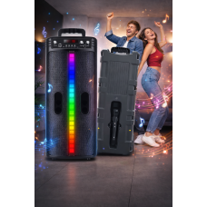Портативная беспроводная Bluetooth колонка-караоке TTD-2806, RGB-подсветка, микрофон, пульт ДУ (6) оптом