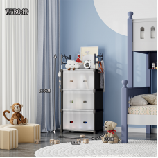 Комод детский пластиковый WFB04D (42x29x110 см), узкий сборный шкаф-органайзер с 3 ящиками и верхней полкой (12) оптом