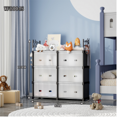 Комод детский пластиковый WFB004S (81x29x110 см), широкий сборный шкаф-органайзер на 6 ящиков с верхней полкой (8) оптом