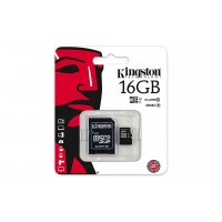 Карта памяти Kingston MicroSDHC 16GB Class 10 UHS-I с SD адаптером (45MB/s), флешка для видеорегистратора, телефона, камеры (1000) оптом