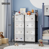 Комод дитячий пластиковий WFB005S (81x29x140 см), широкий збірний шафа-органайзер на 8 шухляд з верхньою полицею (8) гуртом
