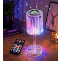 Настільна лампа нічник кришталева з Bluetooth колонкою та пультом ДУ, сенсорний RGB світильник на акумуляторі (50) оптом
