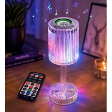 Настільна лампа нічник кришталева з Bluetooth колонкою та пультом ДУ, сенсорний RGB світильник на акумуляторі (50) оптом